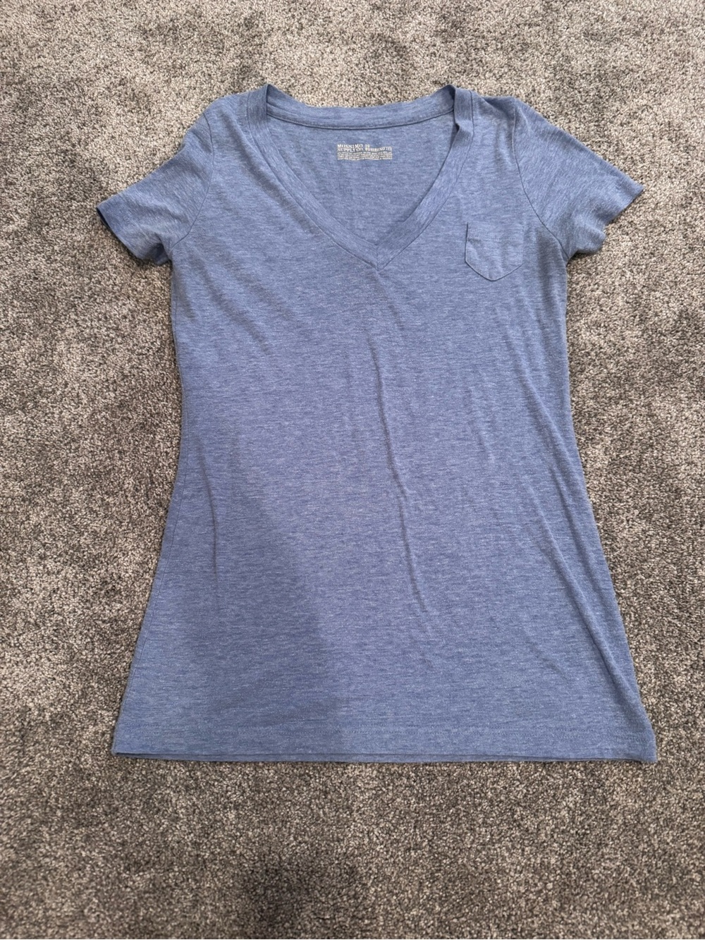 Mossimo Supply Co. Heather Navy V-Neck Tee